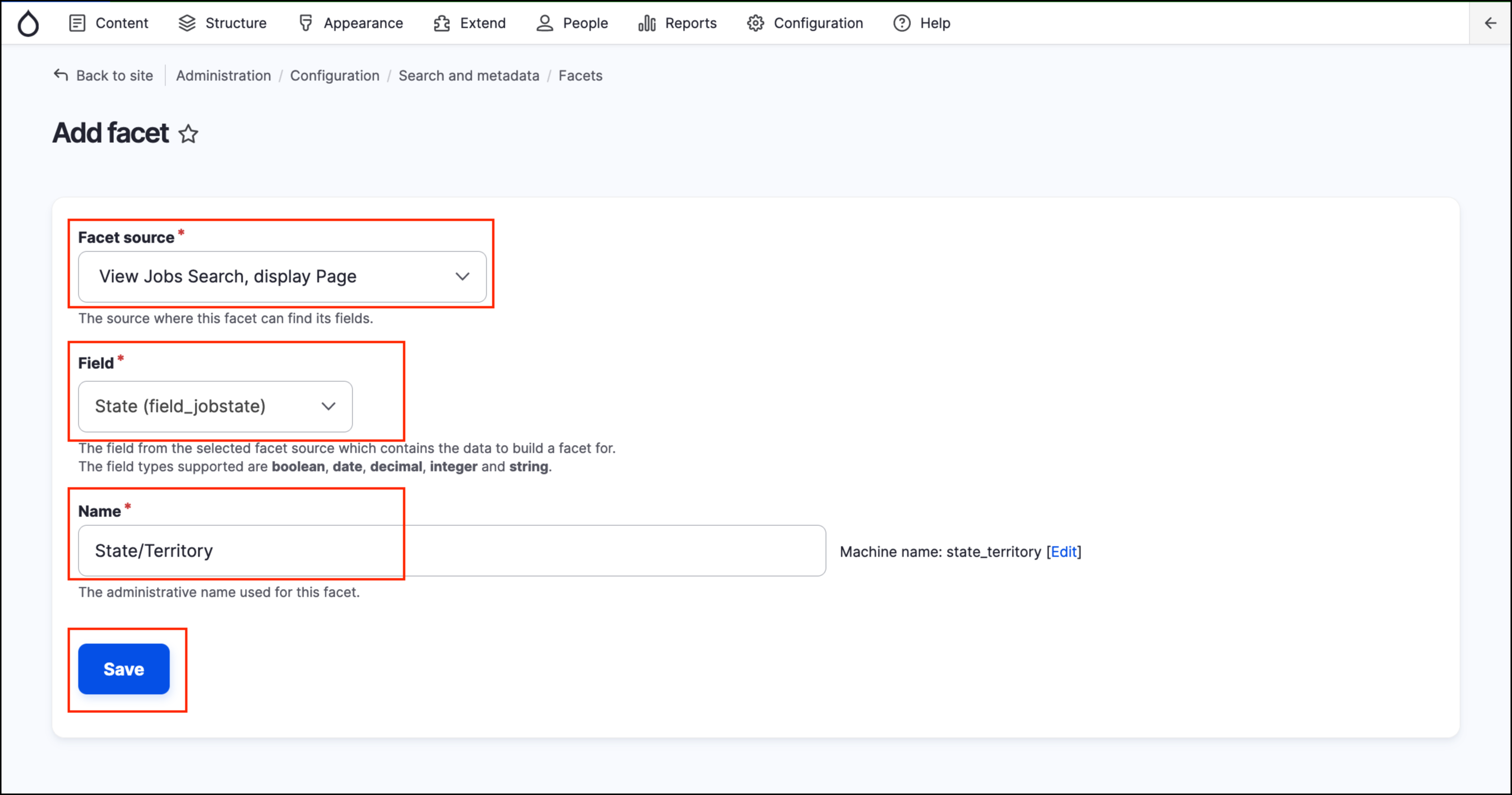 Image of Configure Jobs search facet