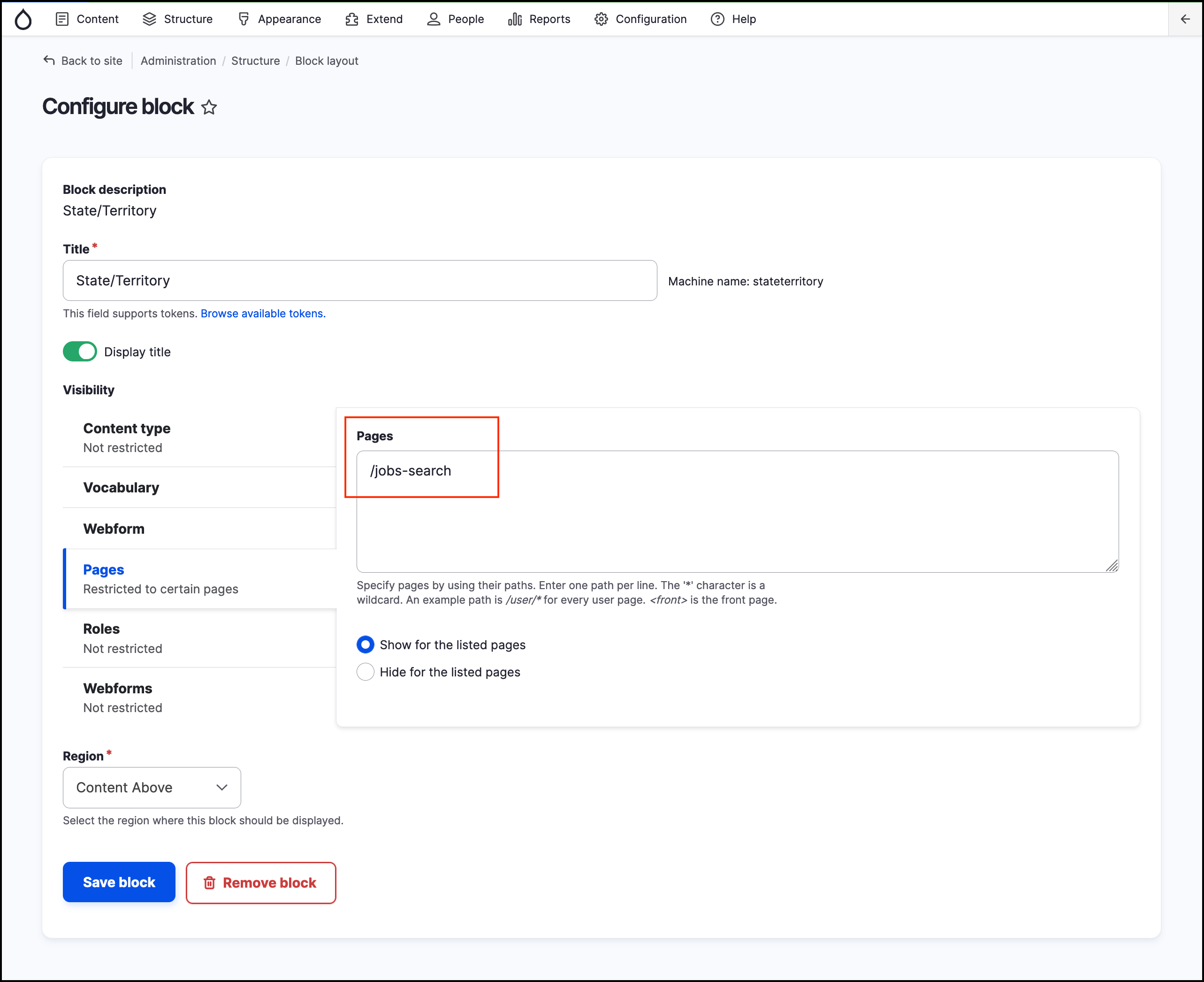 Image of Configure Jobs search facet