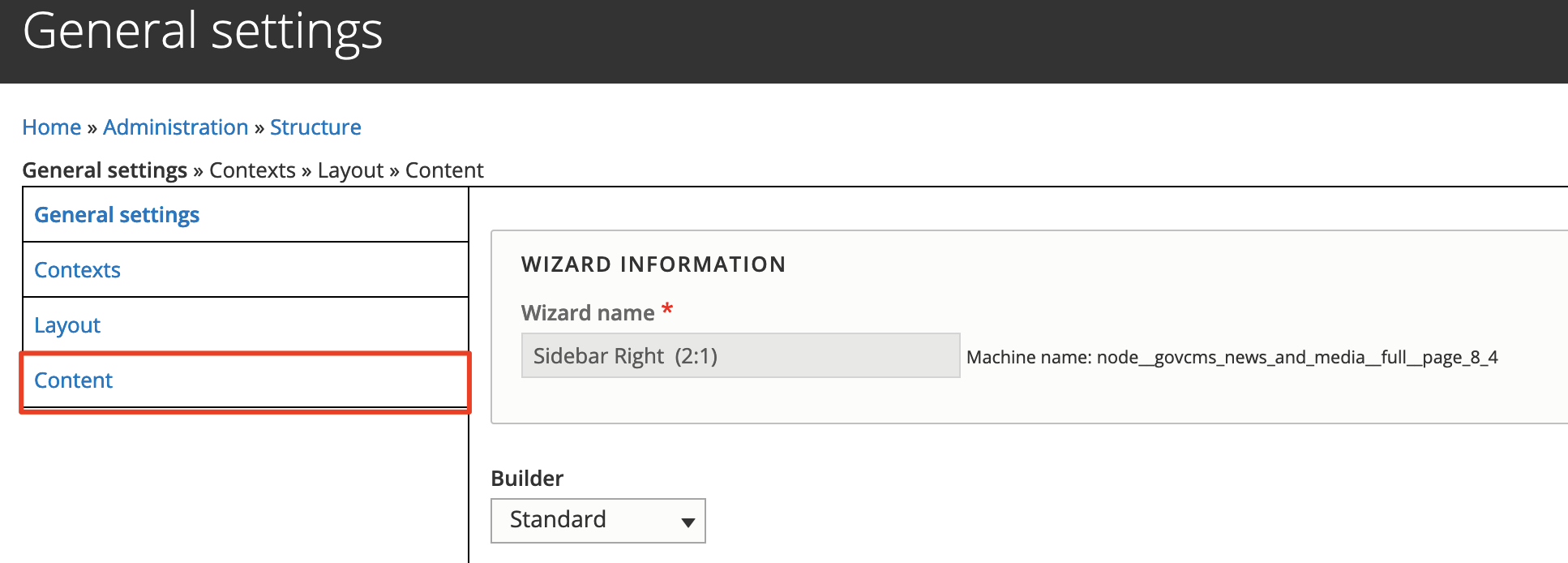 Image of General Settings - Content