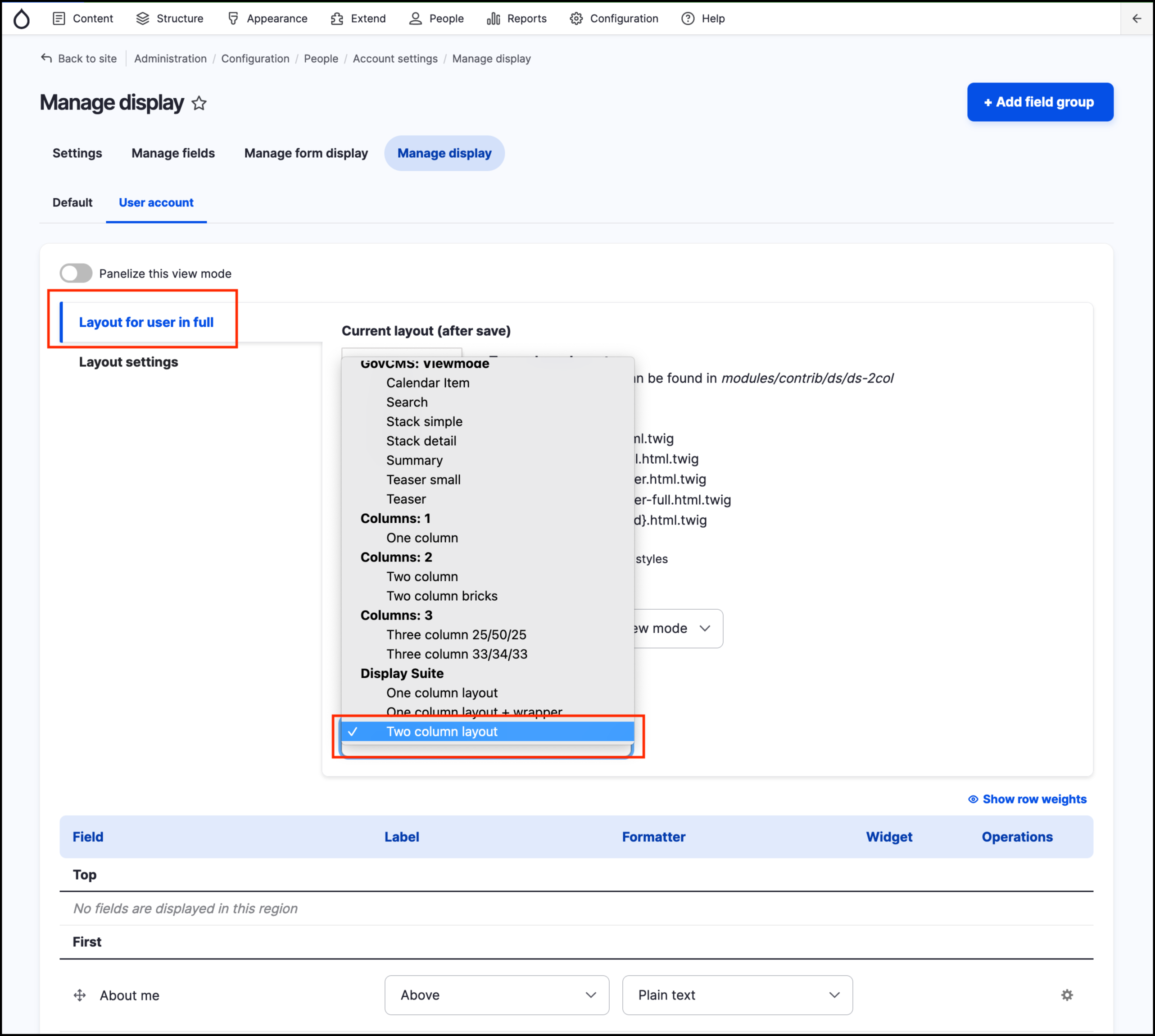 Image of Layout for User in full